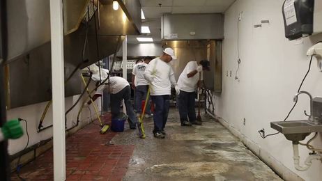 Golden Corral Silikal America commercial kitchen flooring installation.