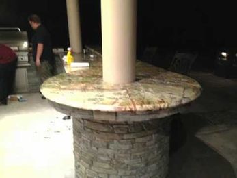 Installing a Rainforst Green Granite Outdoor Bar