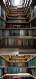 Bookshelf that hides extra furniture is small-apartment genius