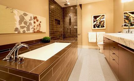 Designer Trick: Take Your Shower Tile to the Ceiling