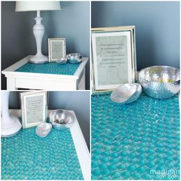 Make a Glass Marble Tiled Table » Dollar Store Crafts