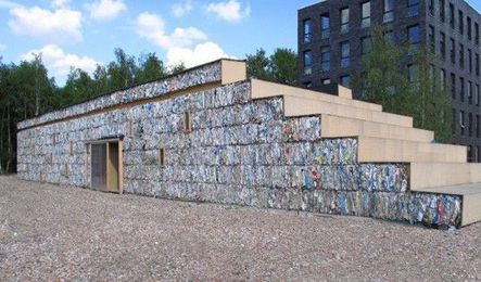 Experimental Recycled Paper Bale Structure Serves Up Some Surprises