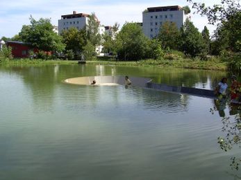 Surreal Sunken Platform in the Middle of a Lake