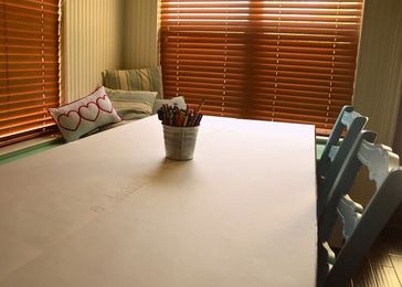 butcher paper + table top =