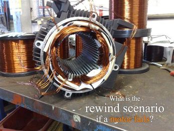 What is the rewind scenario if a motor fails?