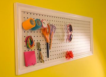 Be Organized: DIY framed pegboard organizer
