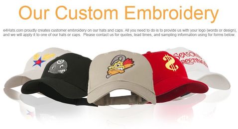 Embroidery your unique Design on Hats and Caps // e4Hats