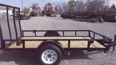 5 x 10 Utility Trailer Tall Spring Assist A-Frame Gate w/ Spare Tire Holder