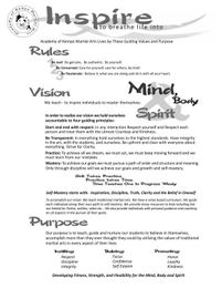 Our Martial Arts School's Purpose