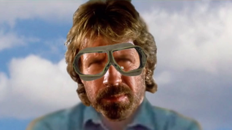 What if Chuck Norris did the Van Damme truck split video?