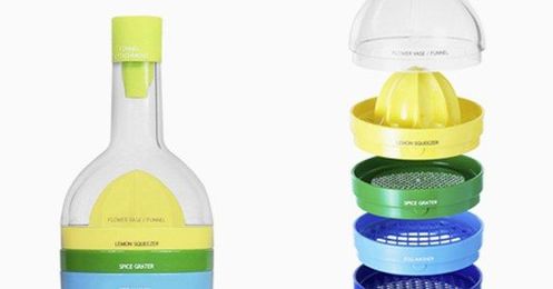 A Bottle That Ingeniously Stacks 9 Cooking Tools