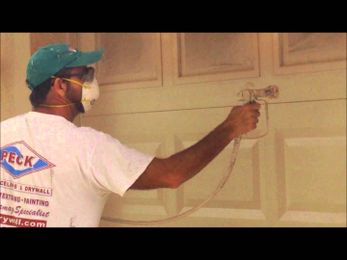 How to paint to a garage door and stucco with an airless sprayer