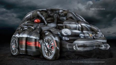 How Fiat Used Body Painted Models to Recreate a Fiat 500c Abarth (BTS)