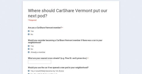 Where should CarShare Vermont put our next pod?
