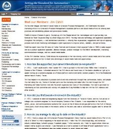 Question and Answer with the International Society of Automation