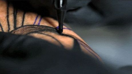 What getting a tattoo looks like in super slow motion