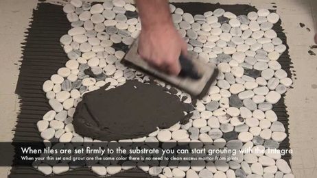 Merkrete Integra All-in-One Thin Set and Grout for River Rock Mosaics