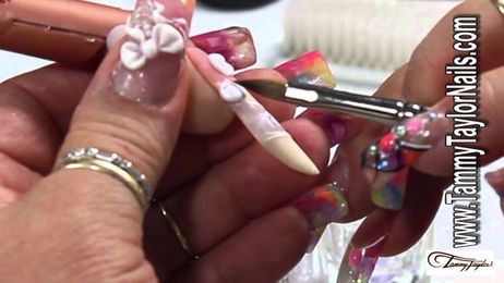 Matte and Lace Wedding Nail Design