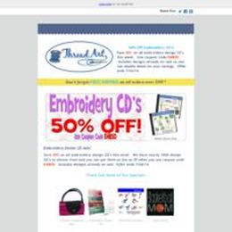 Save 50% on Embroidery Design CD's!