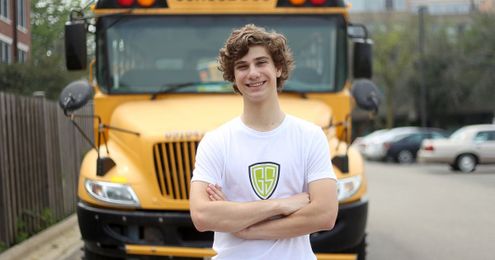 The Jewish American teen who's making school buses 'green'