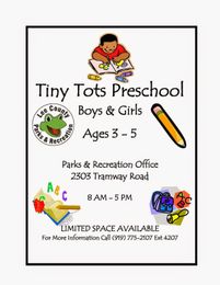 Tiny Tots Preschool for ages 3-5!