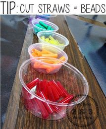 Simple Threading Using Cut Straw Pieces