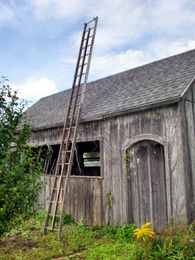 A Rustic Garden: Decorative Wooden Ladders Help Add to Country Style