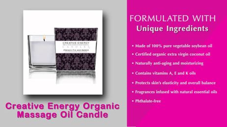 Creative energy Organic Massage Oil Candle from MiBellaReina.com