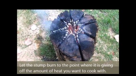 How to cook on a campfire with a stump stove