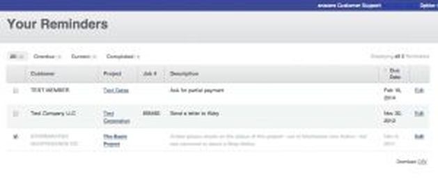 "Your Reminders" for Lien Service Users
