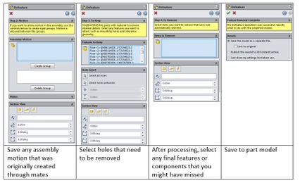 Using Defeature to Simplify Models for Large Assembly Use