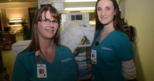 Young nurse works alongside nurse who treated her in NICU