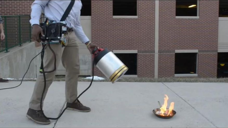 Bass battles blaze: George Mason students invent sound-based fire extinguisher