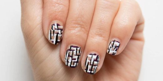 Nail Art How-To: Chic Tweed Tips