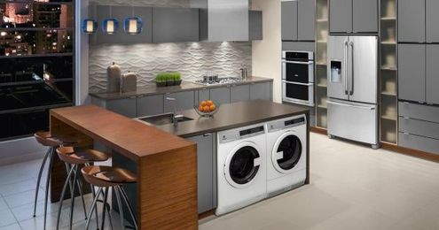 Compact laundry machines perfect for apartments with kitchen showers