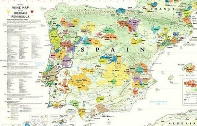 Wine Map of Spain and Portugal