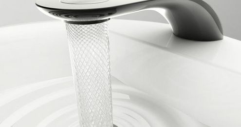 This faucet that makes water look like latticework has ruined us for other sinks