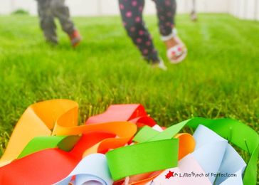 Rainbow Ribbon Run! Gross Motor Play for Kids |