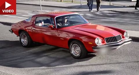 Classic Chevy Camaro Burnout Goes Wrong