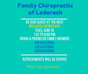 Be Our Guest at the next Wellness Workshop.