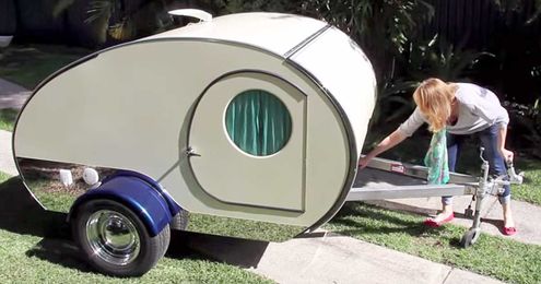 This Camper Looks Small, But When You Pull The Handle, It Completely Transforms