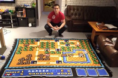 Man Spent 6.5 Years Crocheting Super Mario Bros. 3 Map