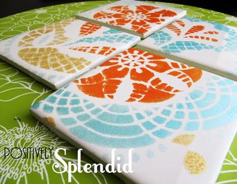DIY Painted Ceramic Tile Tutorial