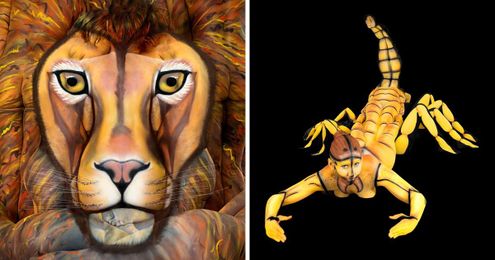 12 Astrological Symbols That I Painted On Human Bodies