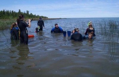 Snorkeling scientists at Great Lakes and Natural Resources Camp