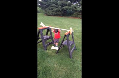 The toddler ninja warrior. [VIDEO]