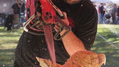 Chain saw masterpiece: Carving is art for area couple