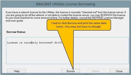 How to Borrow a Reprise License for the IMAGINiT Utilities.