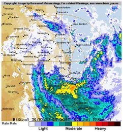 128 km Brisbane (Mt Stapylton) Radar Loop