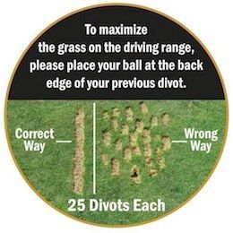 Public Service Announcement: This is how you should make your divots on the driving range